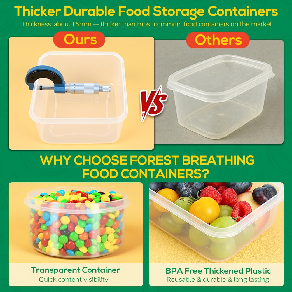 6 Pack Large Food Storage Containers with Lids (85oz/50oz/34oz) –BPA-Free Reusable Thicker Plastic Freezer Safe Storage Containers, Airtight & Leakproof Kitchen Meal Prep Containers for Food