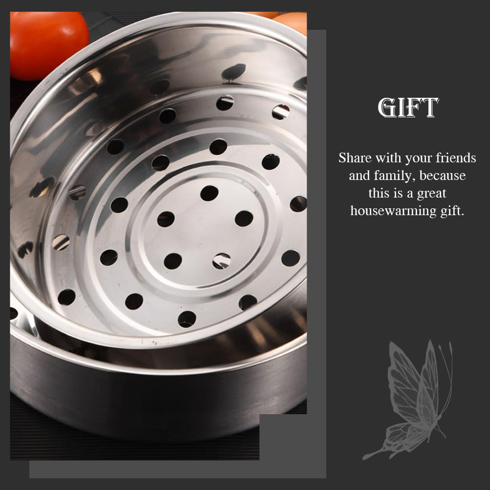 Cabilock Stainless Steel Rice Cooker Steamer Basket 7.87 Inch Thickened Steaming Grid for Vegetables Seafood Meat Food Steamer Insert Kitchen Cooking Accessory