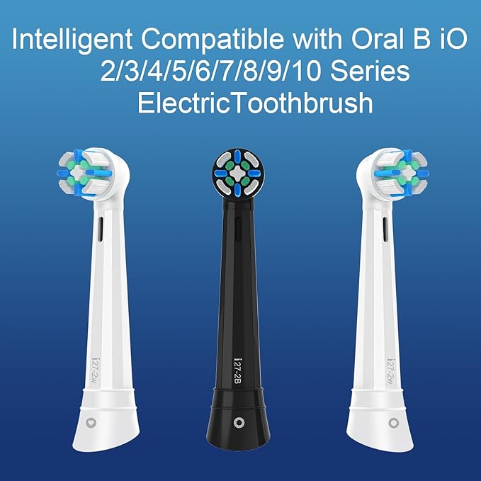 8 Pack IO Replacement Heads Compatible with Oral B iO 2/3/4/5/6/7/8/9/10 Series Electric Toothbrush, Brush Heads Compatible with Oral B iO for Gentle Dental Care (Black/White)