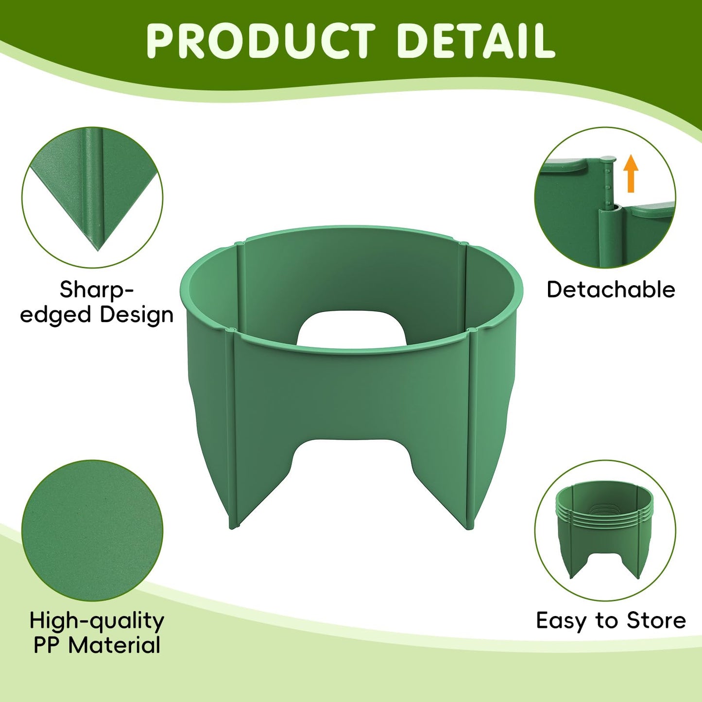 6 Set 13.5 inch Planting Grow Ring, 42Pcs DIY Plant Growing Rings, Adjustable Round Tree Rings, Planting Protective Edging for Outdoor Vegetables, Herbs, Flowers