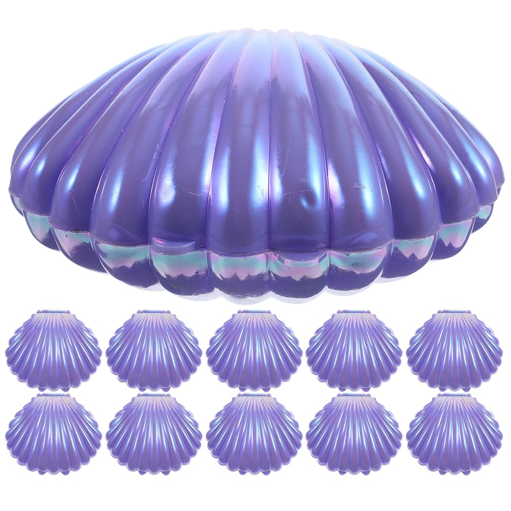 20pcs Sea Shells Candy Boxes Party Favor Containers Clam Treat Holders Plastic Chocolate Jar for Wedding Birthday Shower Decorations Supplies