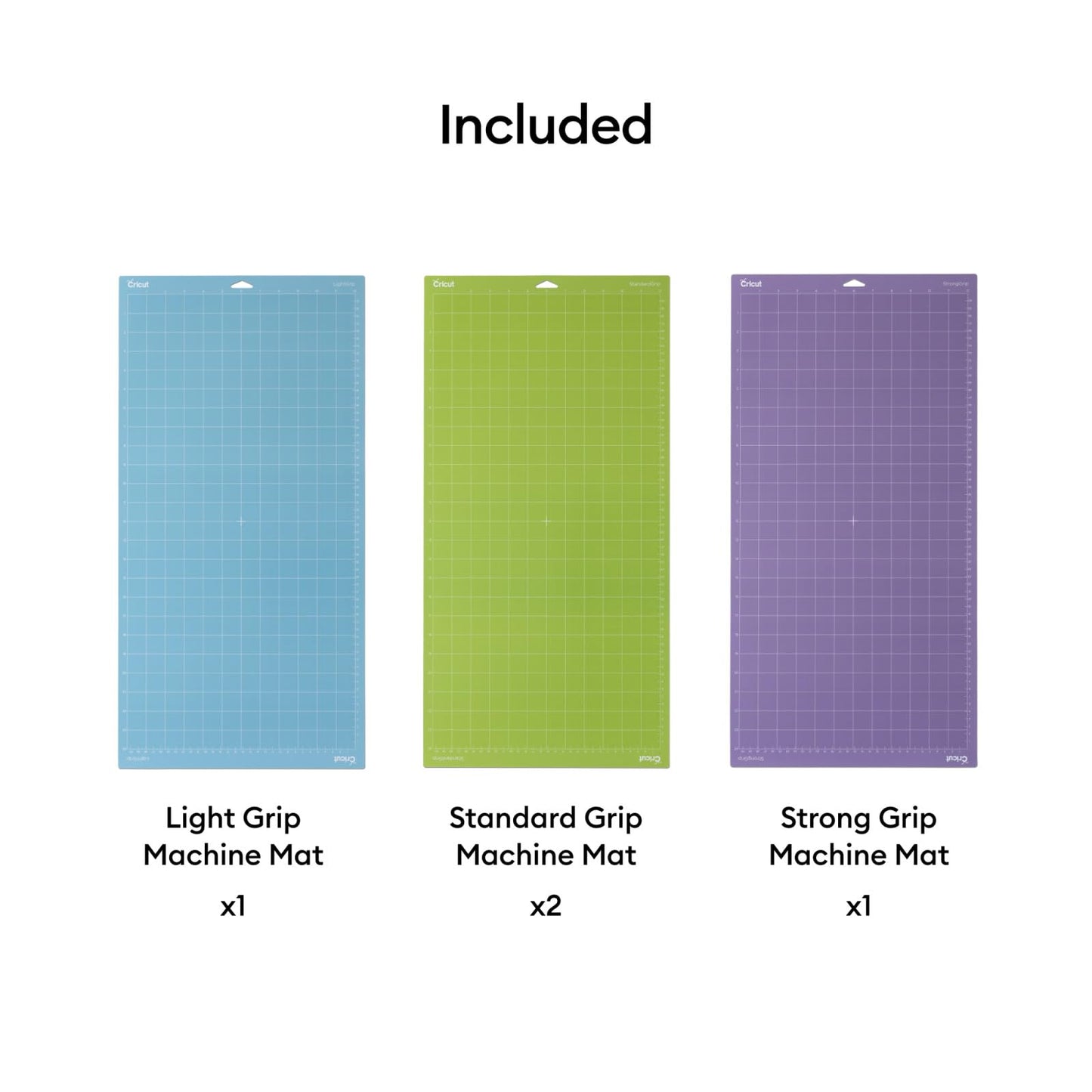 Cricut Cutting Mat Variety Pack (4 Count, 12in x 24in) - for Explore & Maker Machines - Includes 2 StandardGrip, 1 LightGrip, 1 StrongGrip
