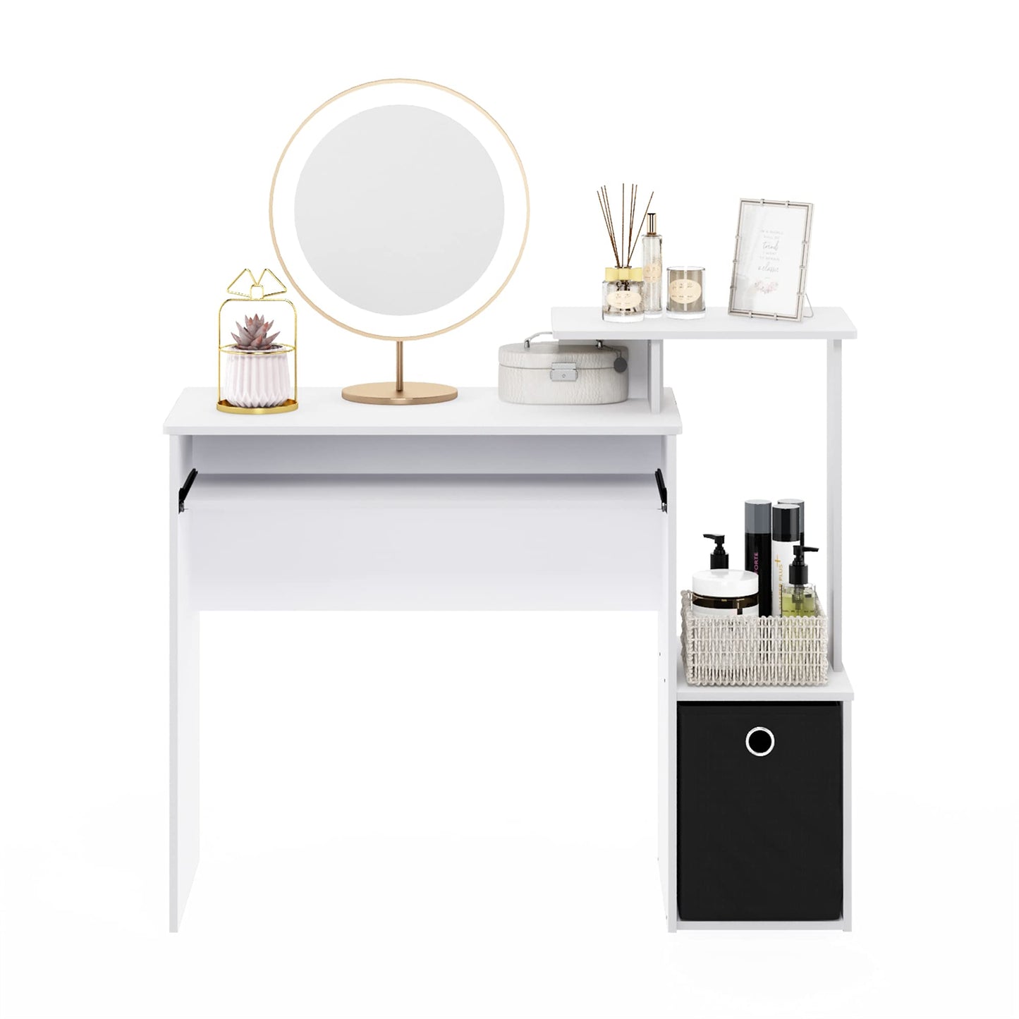 Furinno Econ Multipurpose Home Office Computer Writing Desk, White/Black