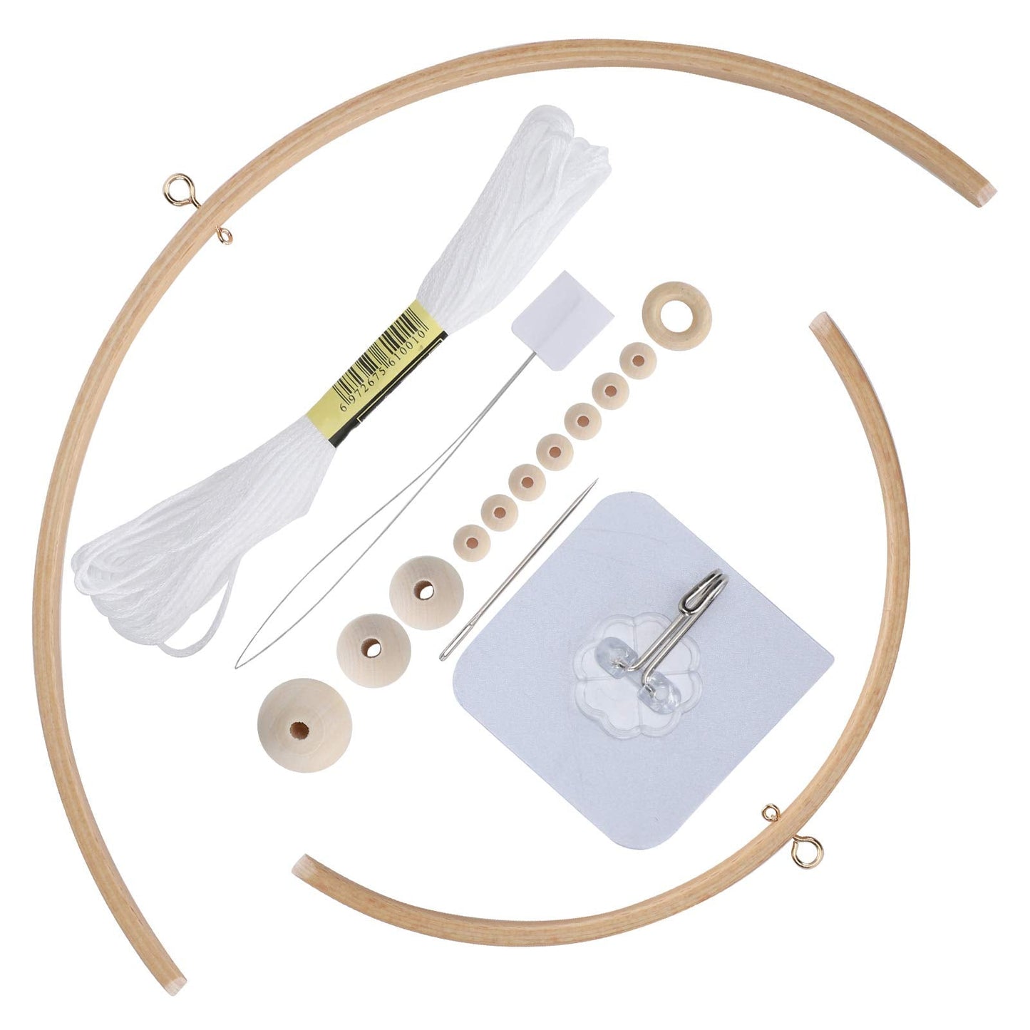 Baby Mobile DIY Kit, Nursery Wooden Frame Mobile Hanger Bed Bell Frame for Crafts Mobile Kit Wind Chime Bell Room Home Decor Gift