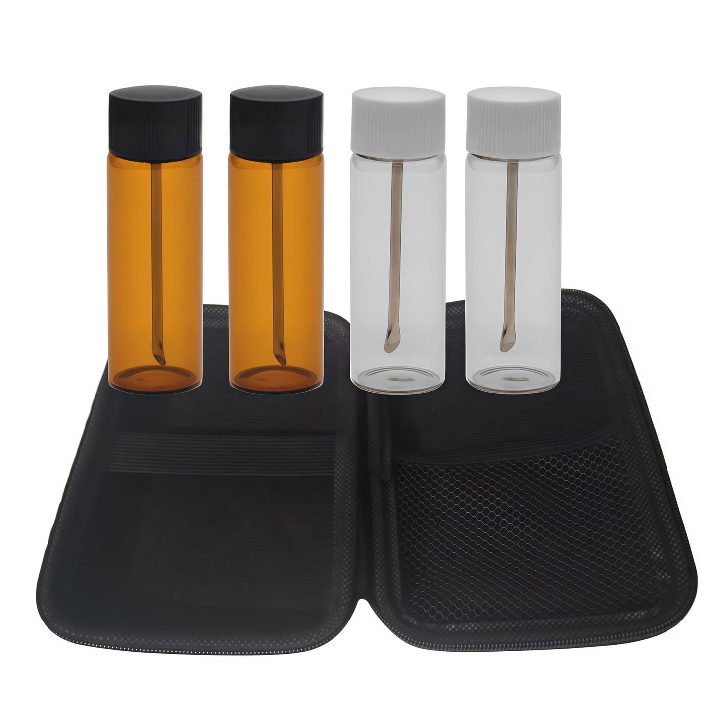 HNOYGNU 5 Pcs Leak-proof Mini Glass Bottles Set, Portable Travel Containers for Spices, Seasonings Travel & Kitchen Essential