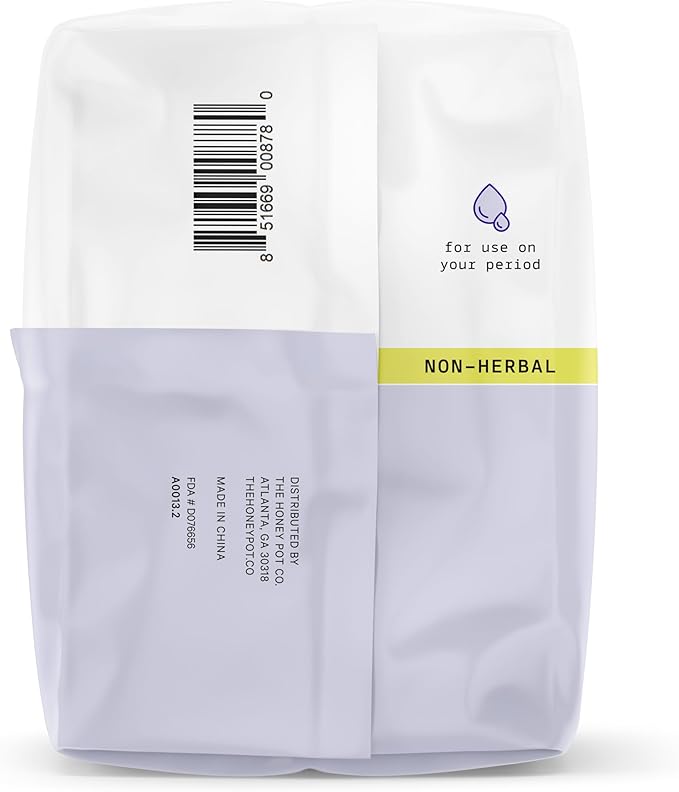The Honey Pot Company - Sanitary Pads for Women - Non-Herbal Overnight w/Wings - Organic Cotton Cover, & Ultra-Absorbent Pulp Core - Feminine Care - FSA & HSA Eligible - 12 ct