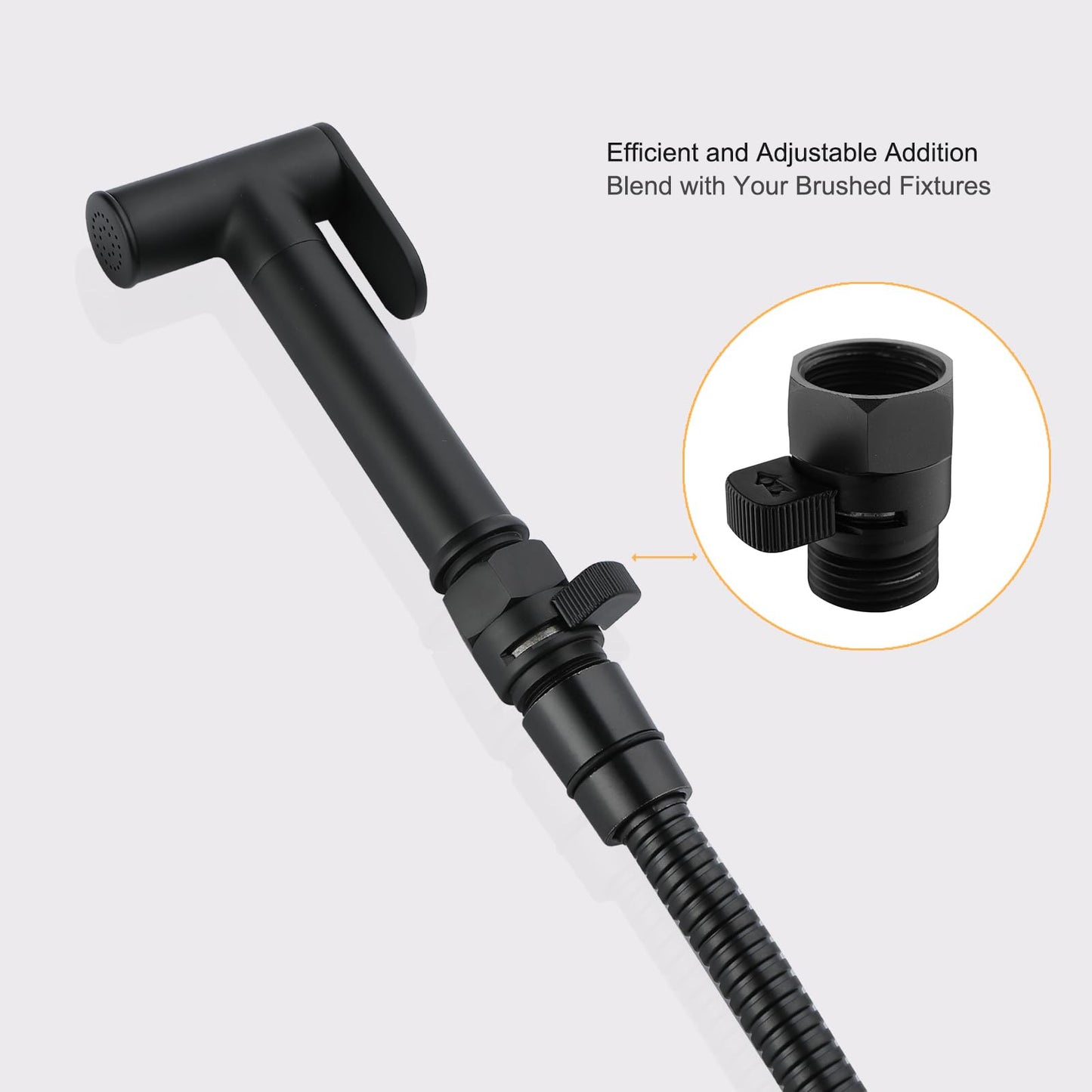 Matte Black Water Flow Control Valve, 1/2" Shower Head Flow Control Brass Shut Off Valve for Handheld, Water Pressure Regulator Replacement for Shower System