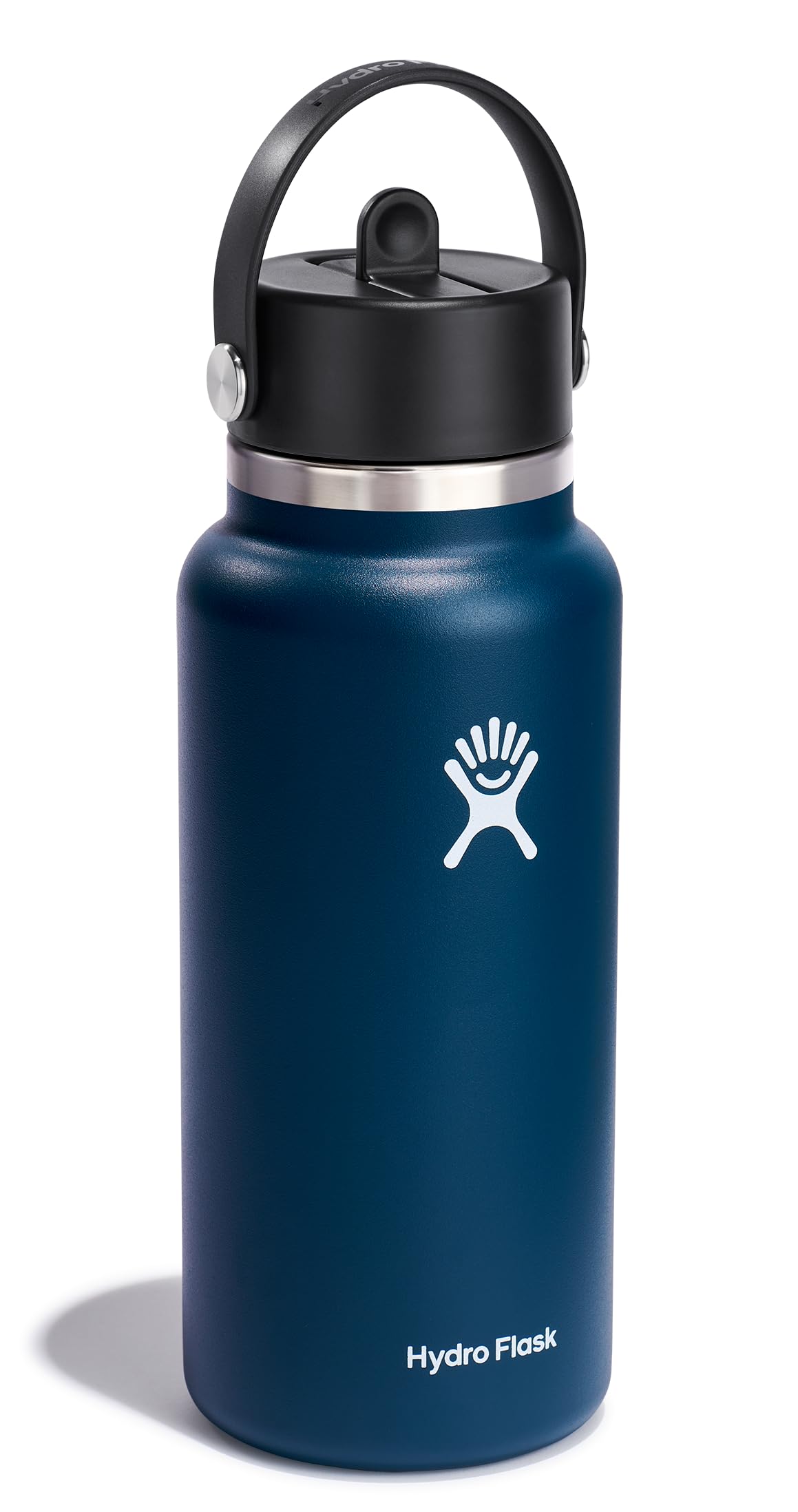Hydro Flask Water Bottle - Insulated Stainless Steel - Wide Straw Lid, Non Spill, Leakproof in 32 Oz Indigo Blue