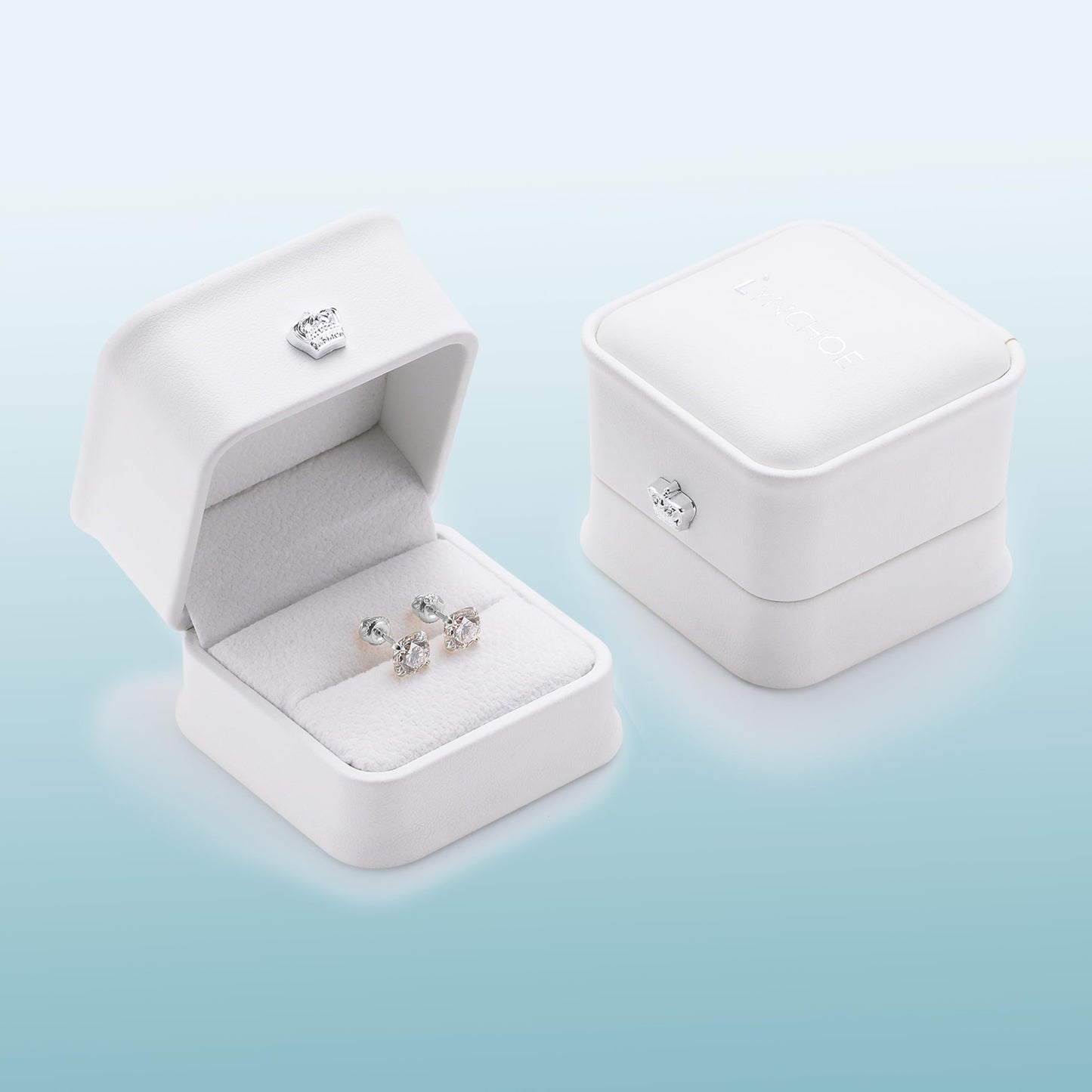 Lab-Grown Diamond Stud Earrings in Hypoallergenic 925 Sterling Silver, Screw Back, 1/5 to 2 1/2 Cttw, Round Princess Cushion Cut, 4 Prong, G-H Color, SI Clarity (Silver, 0.3 cttw (0.15ct each)-3.3mm, White Round Diamond)