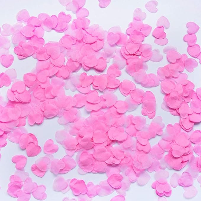 Pink Tissue Paper Heart Confetti 1 inch Biodegradable Confetti Paper for Wedding Party Filled Balloon Table Decor Pack of 4000