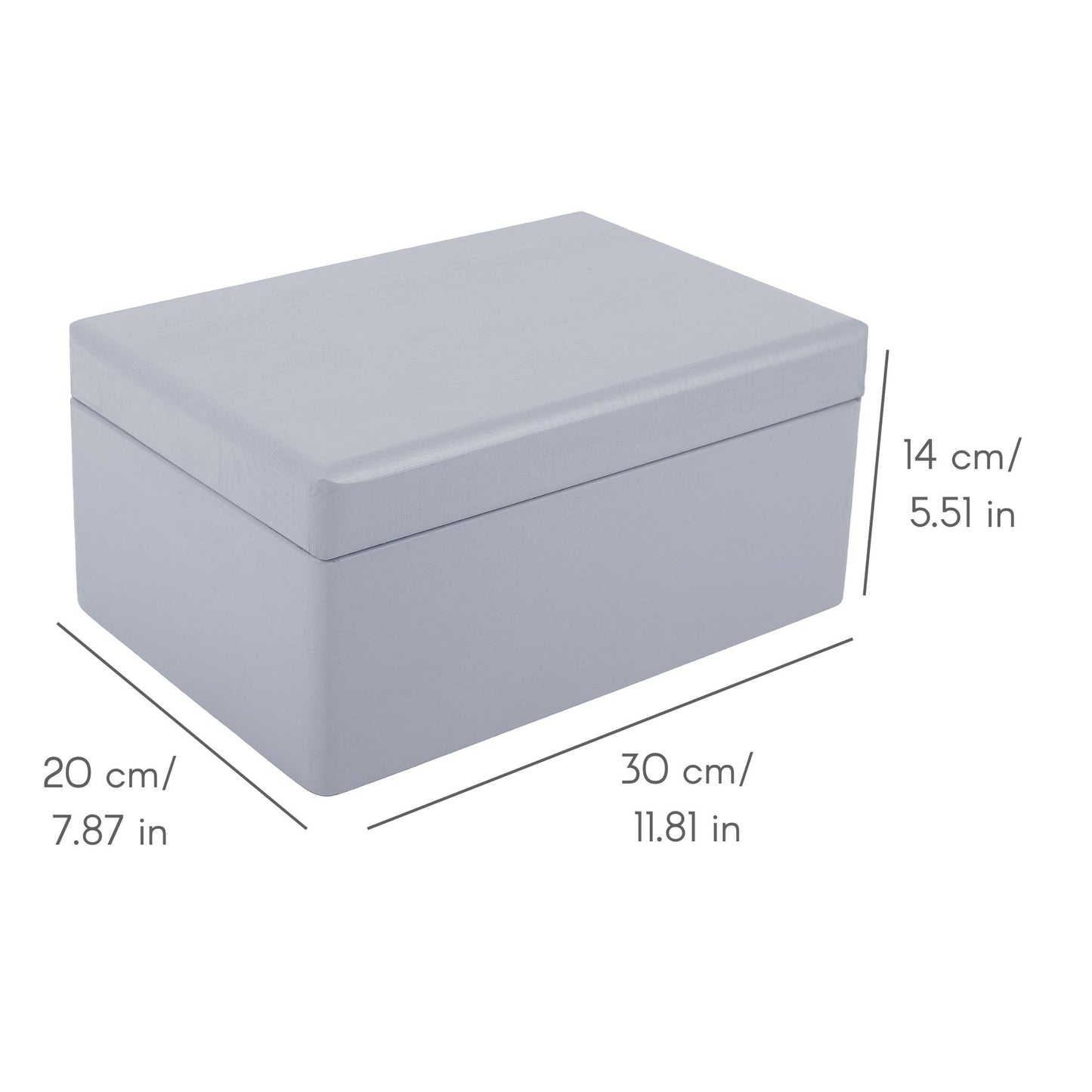 Creative Deco Large Gray Wooden Box Storage with Hinged Lid | 11.8x7.87x5.51in (+-0.5) | Keepsake Gift Box for Tool Dog Toy Kitchen Storage | ROUGH UNSANDED Wood Chest Trunk