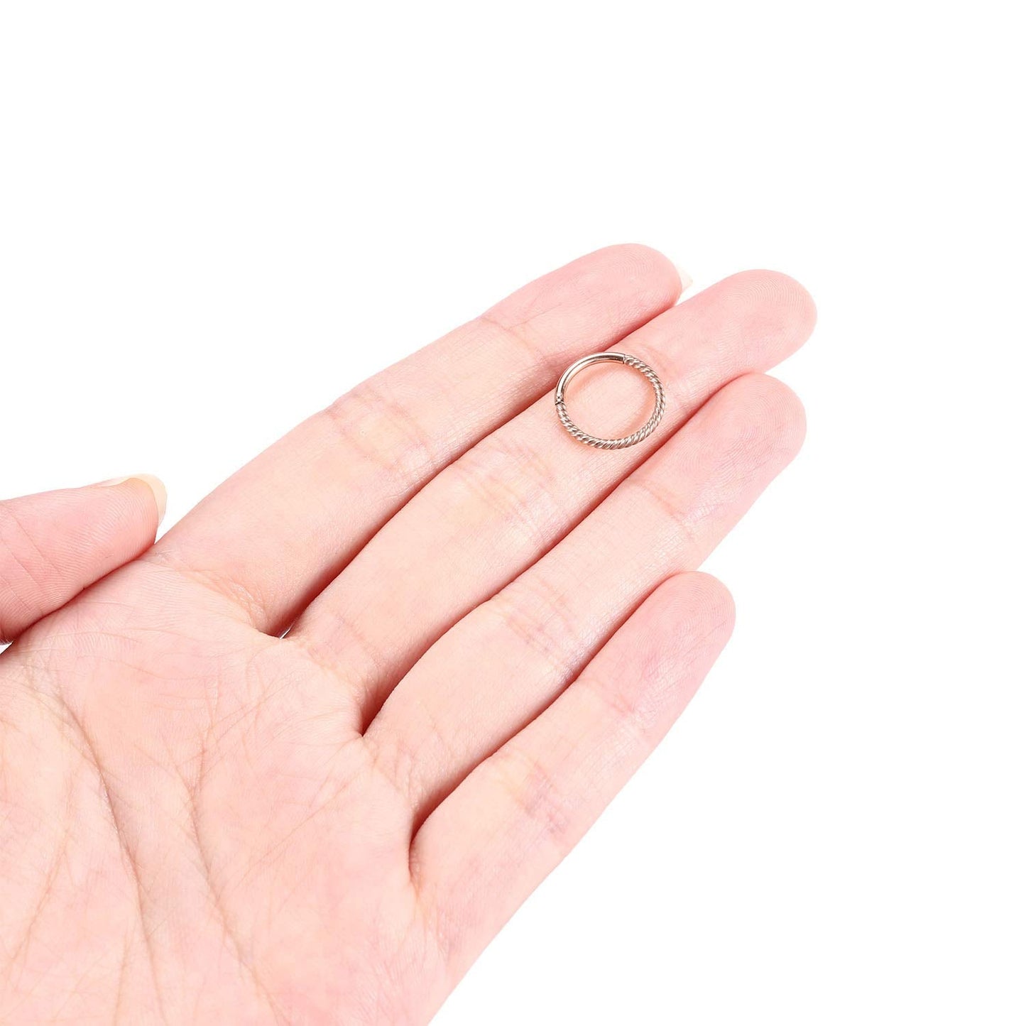 Septum Jewelry: Nose Rings Hoops & Clickers - 16g, 12mm, Rose Gold & Surgical Steel