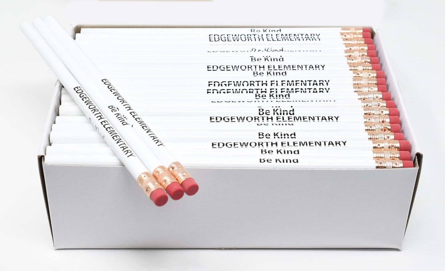Pencil Guy Promotional Personalized Imprinted White Round Pencils 144 to a box. 19 color(s) to choose from!