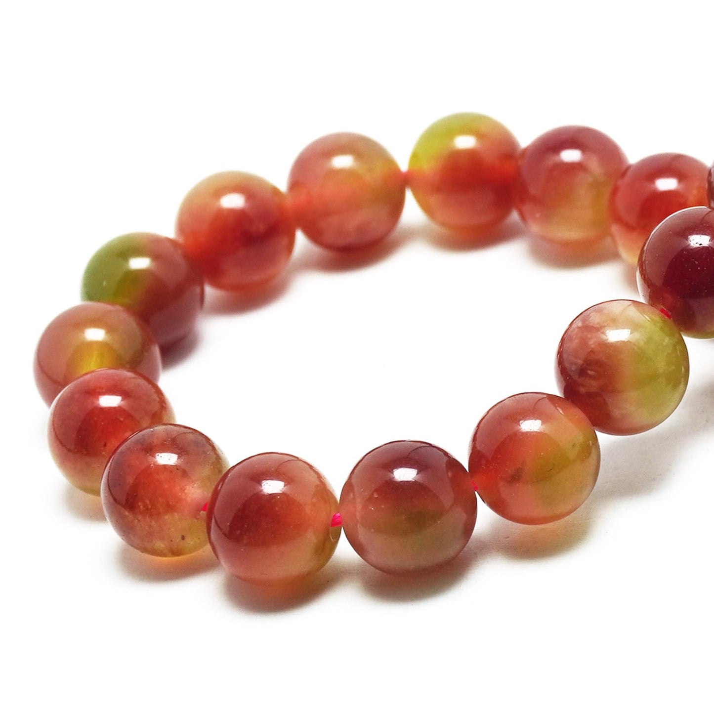 DIQIO Jade Stone Beads for Jewelry Making - 6mm Gemstone Round Loose Beads for Bracelets(58-60pcs, Watermelon Cloudy Jade)