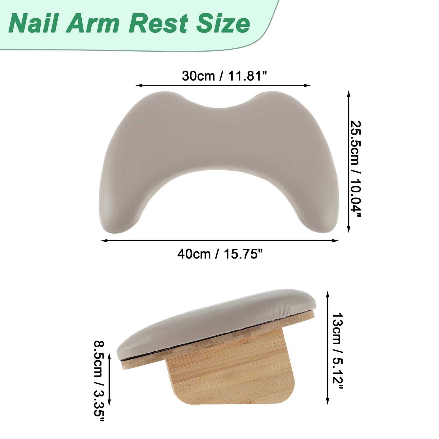 VOCOSTE Arm Rest for Nails Tech, U Shaped Nail Arm Rest, Manicure Hand Rest with Detachable Brackets, Hand Rest for Nails Tech, Nail Hand Rest for Nail Tech Must Haves, Coffee Color