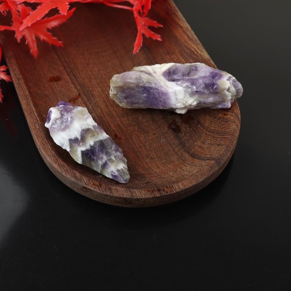 2PCS Natural Raw Stone Healing Crystals Bulk Healing Gemstones for Reiki Tumbling Fountain Rocks Meditation Garden Home Decor (Amethyst 1)