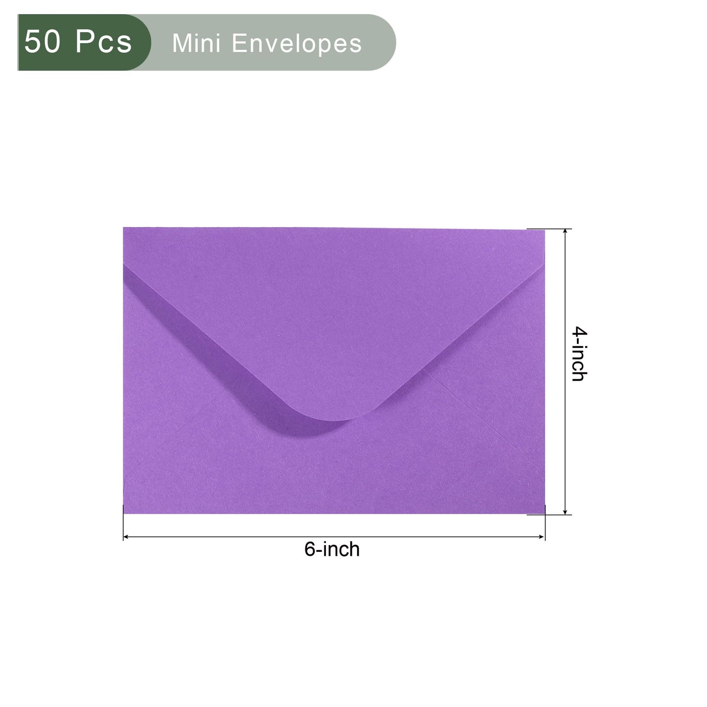 YOKIVE 50pcs Gift Card Envelopes, 6 x 4 Inch Mini Envelopes Small Envelopes Credit Card Size Bulk for Thank You Cards Graduation Greeting Birthday, Purple