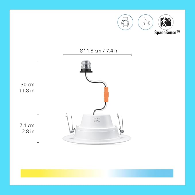 WiZ Connected Retrofit Downlight - 6 inch LED Recessed Light Fixture - Motion Activated Recessed Light - 750 Lumen - Connects to your Wi-Fi - Matter Compatible -1 Pack