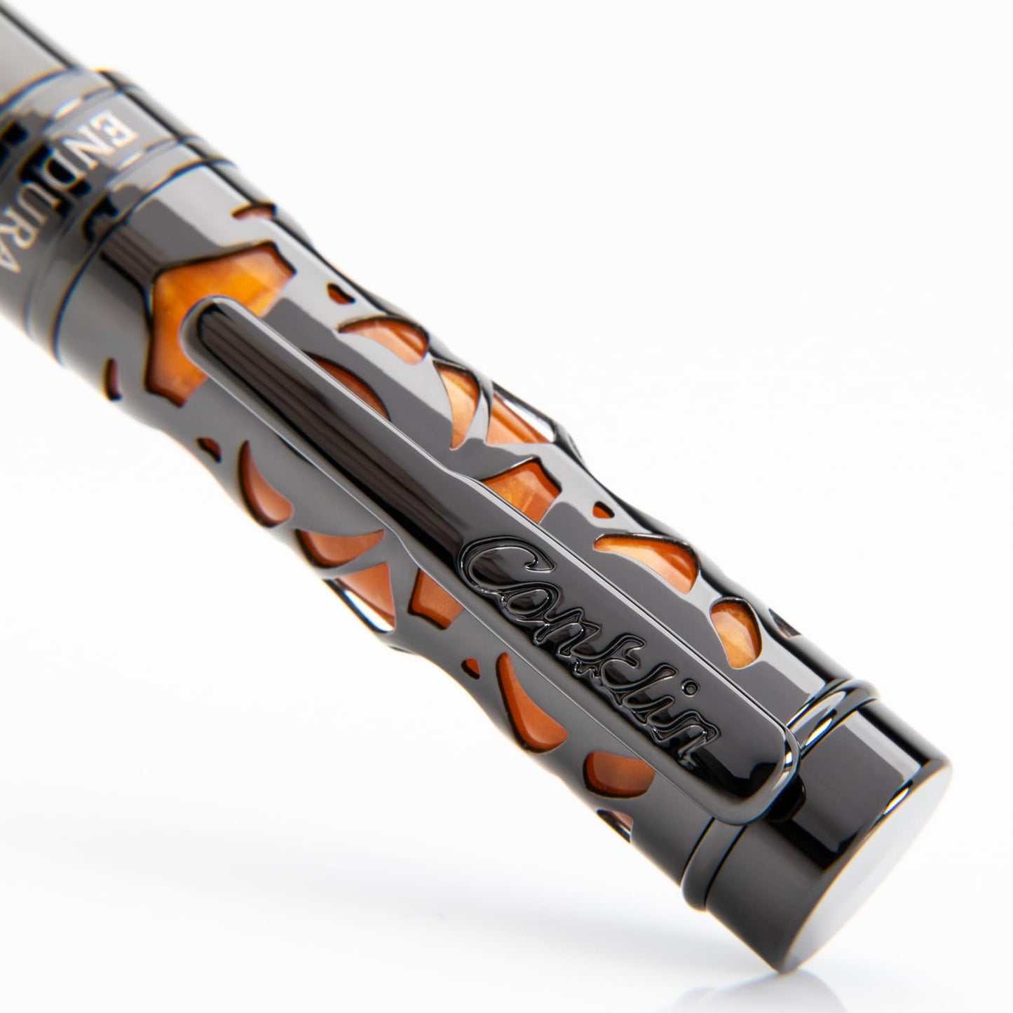 Conklin Endura Deco Crest Rollerball Pen in Orange with Rose Gold Accents – Refillable Rollerball Writing Instrument by Conklin Pen Company