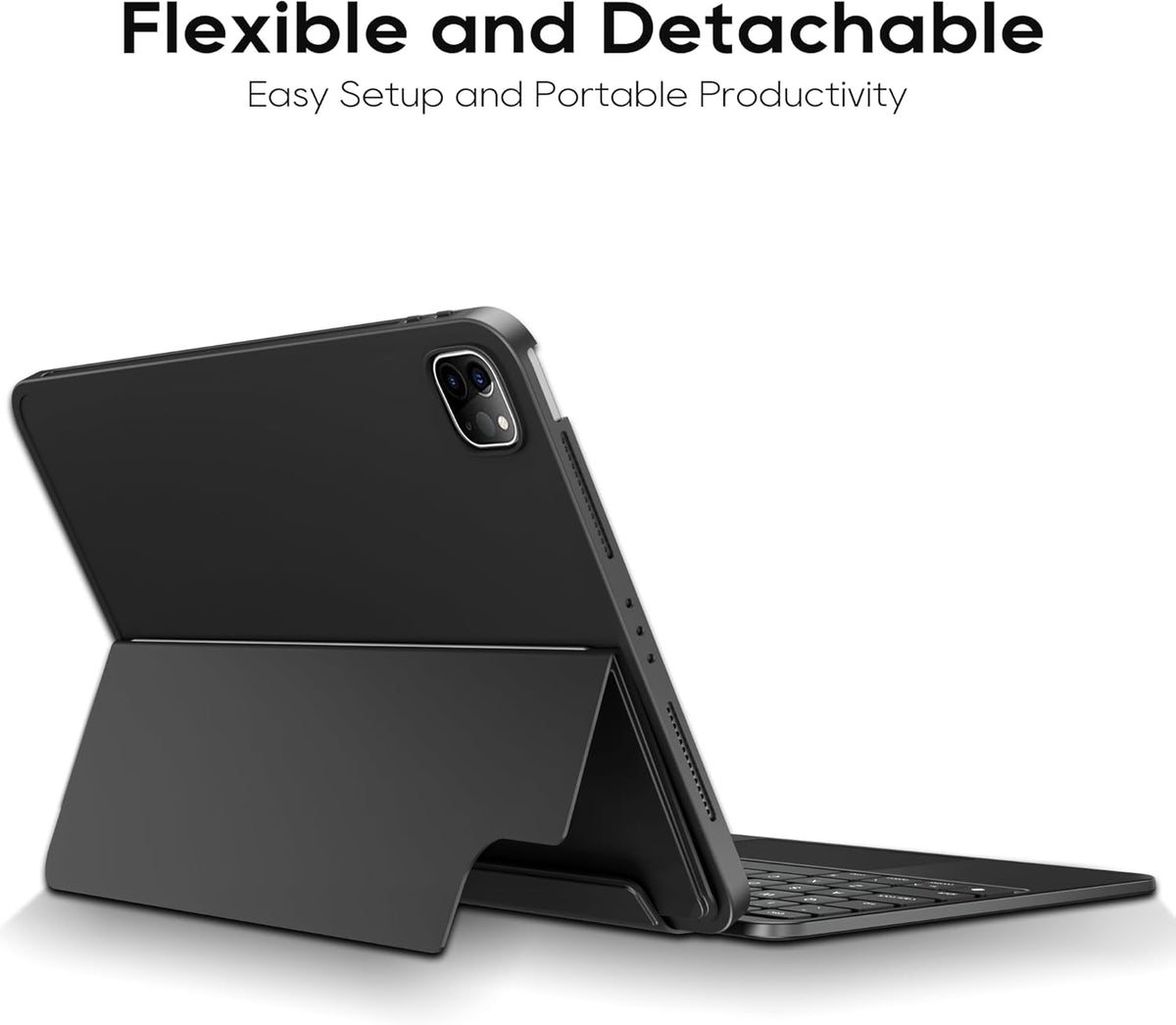 Detachable Keyboard Case for Apple iPad Pro 13 inch (M4) 2024: Wireless Backlit Keyboard with Trackpad, Magnetic Protective Cover