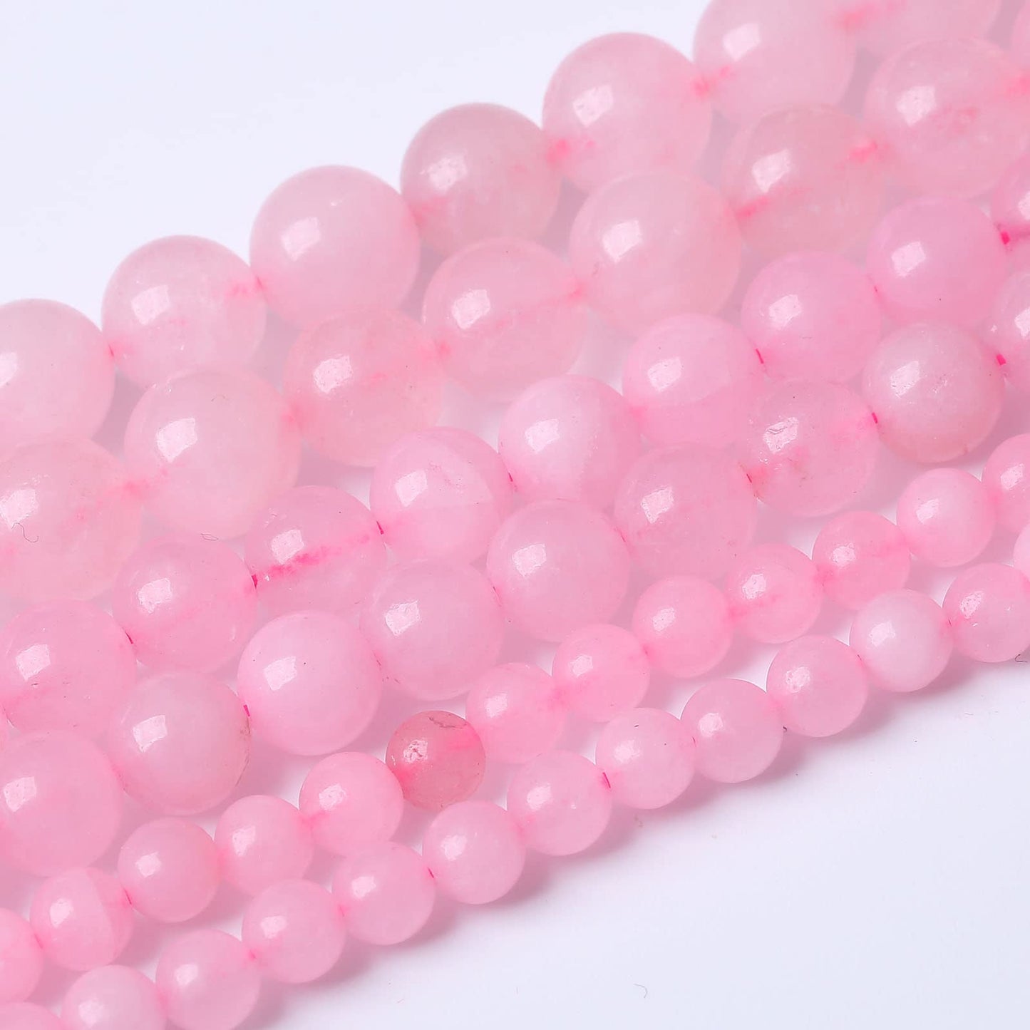 60PCS 6MM Beads Natural Rose Stone Pink Crystal Quartz Gemstones for Jewelry Making DIY 15Inches