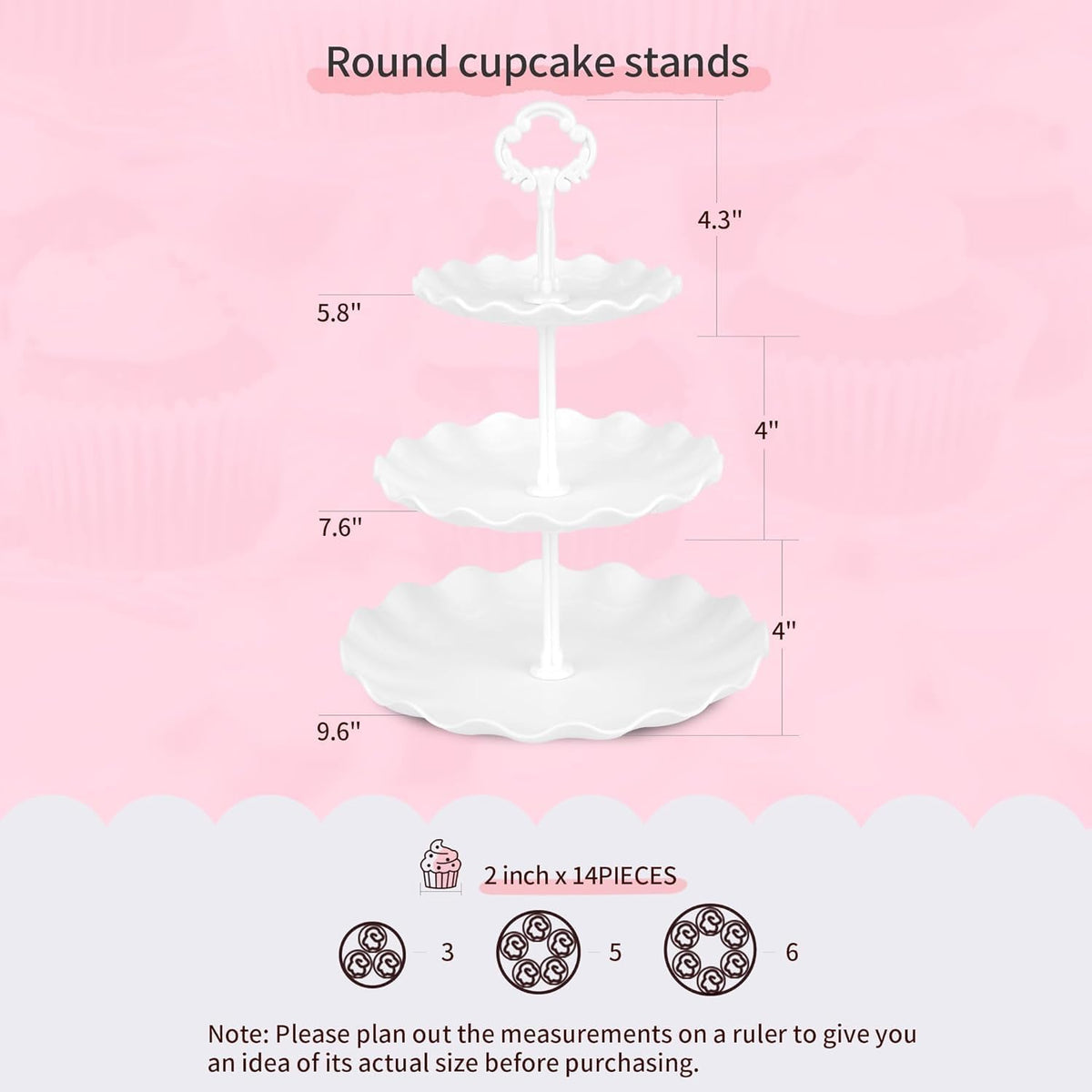Pack of 10 NWK Dessert Stand Set with 2X Large 2-Tier and 2X Large 3-Tier Cupcake Stands, 4 x Appetizer Trays, 2 x Cake Pop Stands, for Birthday Baby Shower Party Decorations