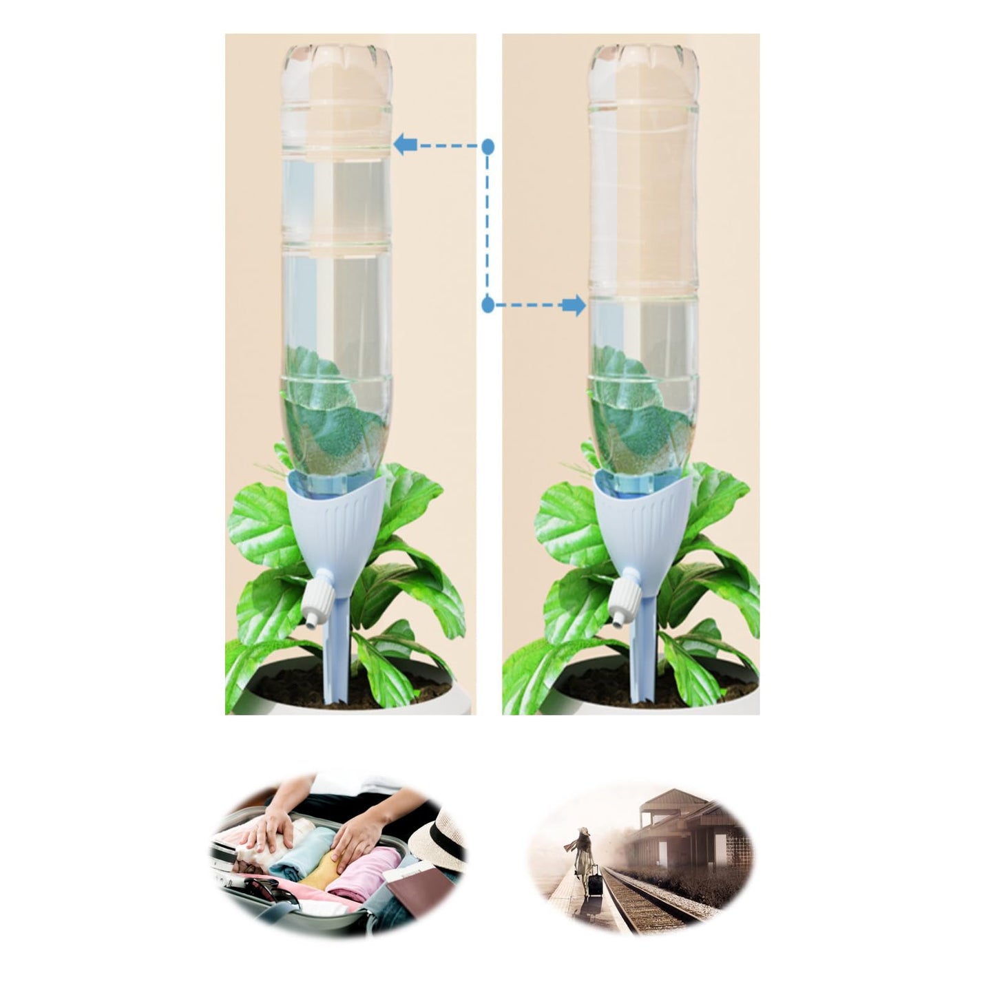 Automatic Indoor and Outdoor Watering Systems, unattended Watering Systems for Cauliflower and Vegetable Plants During Vacations, Adjustable Water Droplet Size and Speed drippers, Soil wetting Tools.