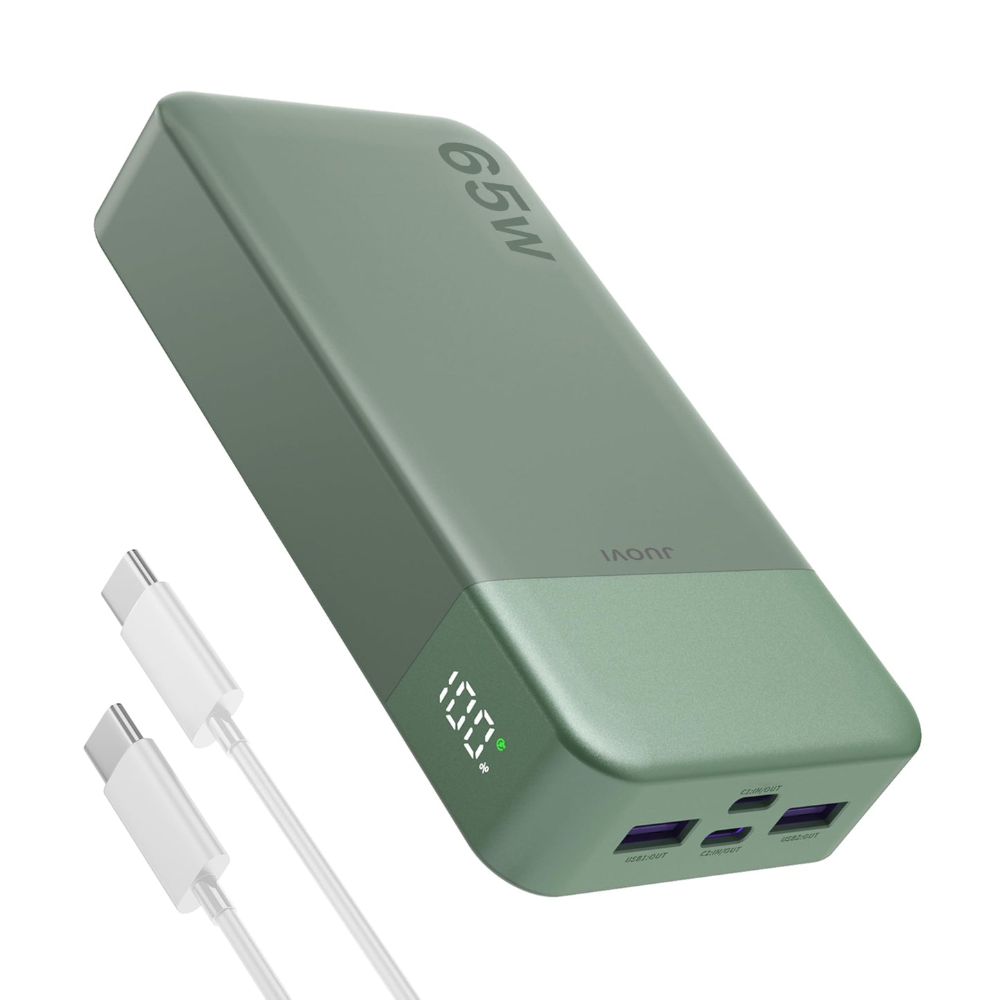 JUOVI Power Bank 65W 20000mAh Laptop Portable Charger, PD QC Fast Charging with 4 USB Ports, External Battery Pack for MacBook iPad Tablet iPhone Samsung Steam Deck and More