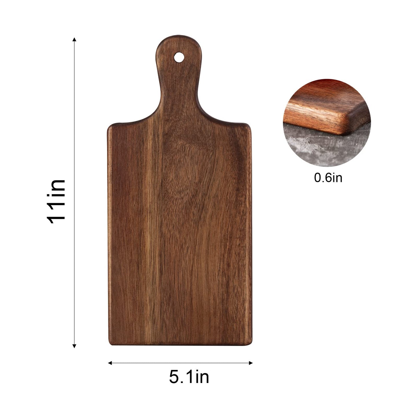 6 Pcs Personalized Acacia Cutting Boards with Handle, Wood Chopping Serving Board Set Bulk, DIY Engraving Gifts for Women Couples Wedding Anniversary Charcuterie Cheese Meat Pizza Bread Vegetables