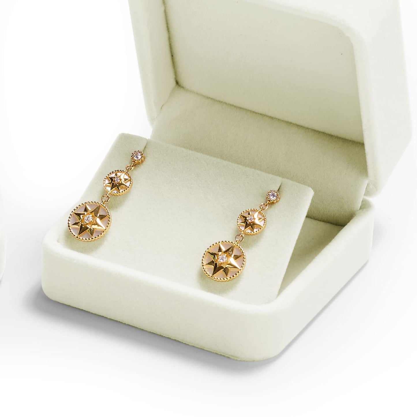 Oirlv Velvet Earring Gift Box Wedding Valentine's Day White Earrings Stud Case