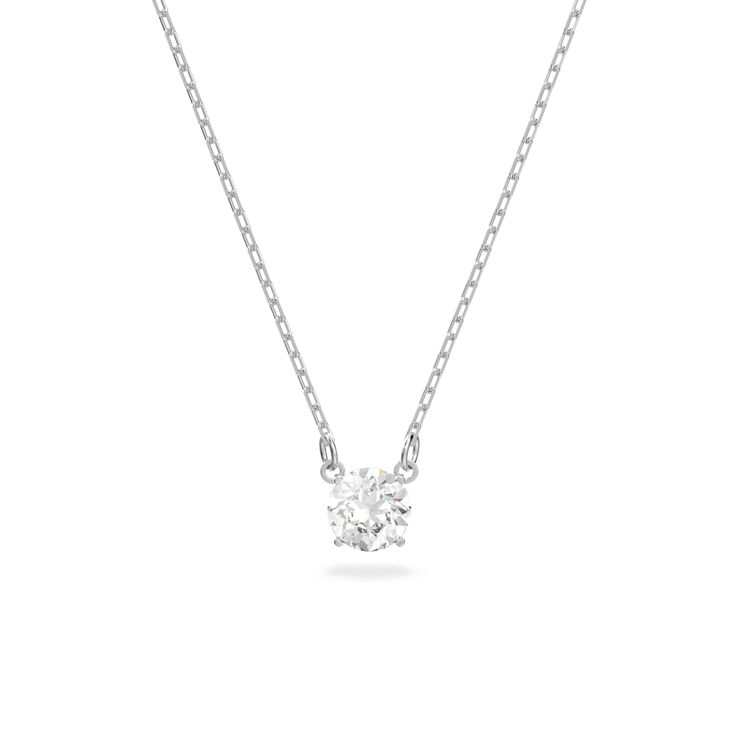 Swarovski Stilla Attract Necklace, Clear Round-Cut Crystal in a Rhodium-Finish Setting, Part of the Stilla Attract Collection