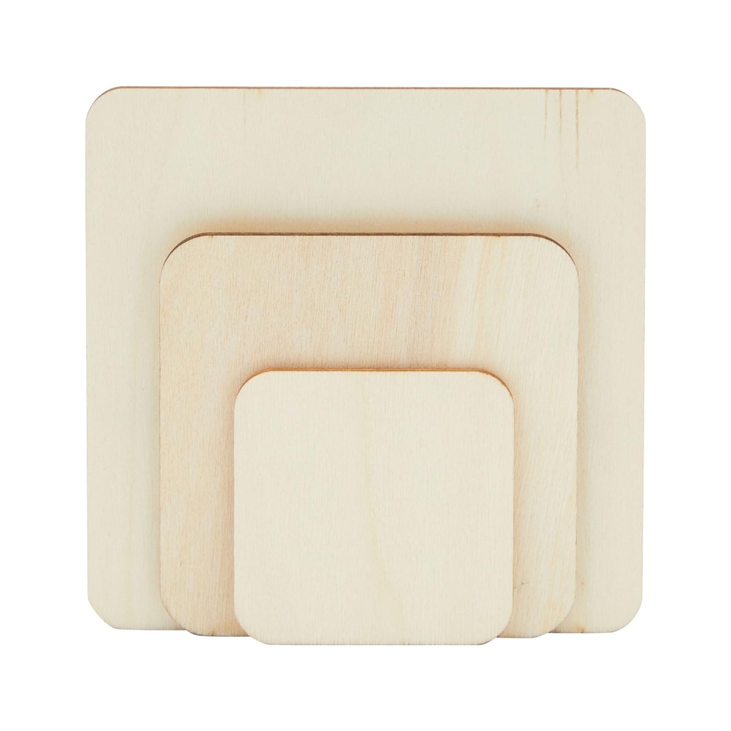Bright Creations 70 Pack Unfinished Wood Squares for Crafts, Wood Burning, Engraving (3 Sizes, 2", 3", 4") - Wooden Pieces for Crafts