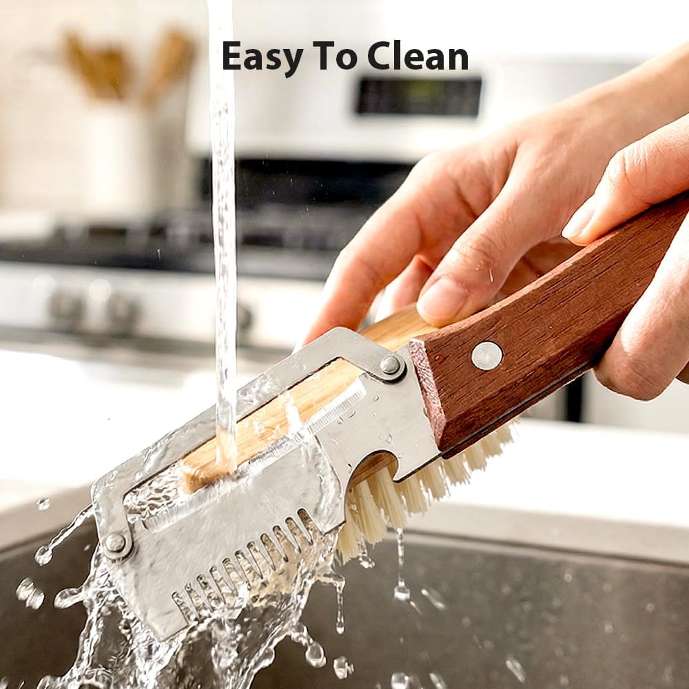 2026New Multi-functional Vegetable Peeler, Ktchen Multi-function Stainless Steel Thickened Fruit Peeler Knife with Wooden Handle, 3-1,Suitable for Peeling Fruits and Shredding Scallions (3PCS)