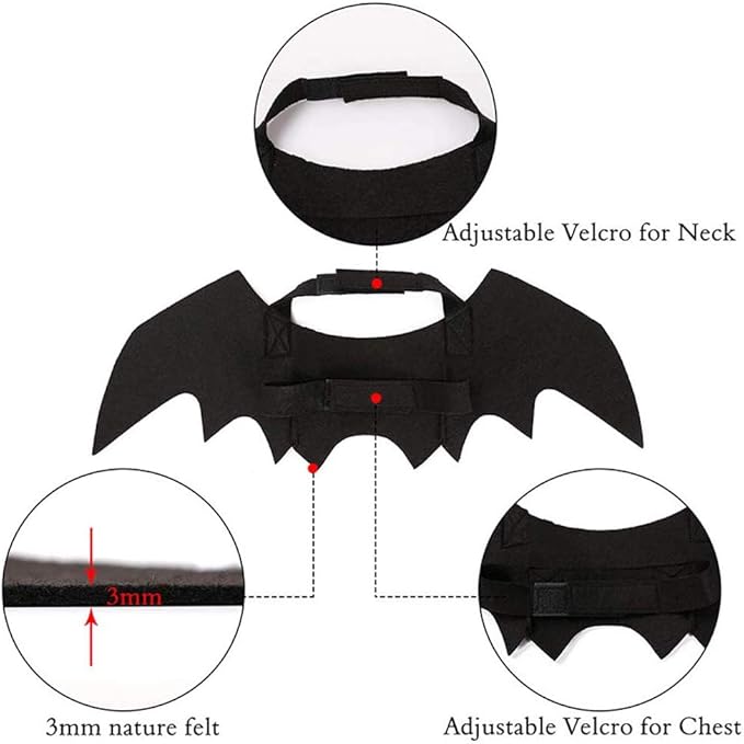Cat Halloween Costume Bat Wing Pet Apparel for Small Dog Puppy Kitty Kitten