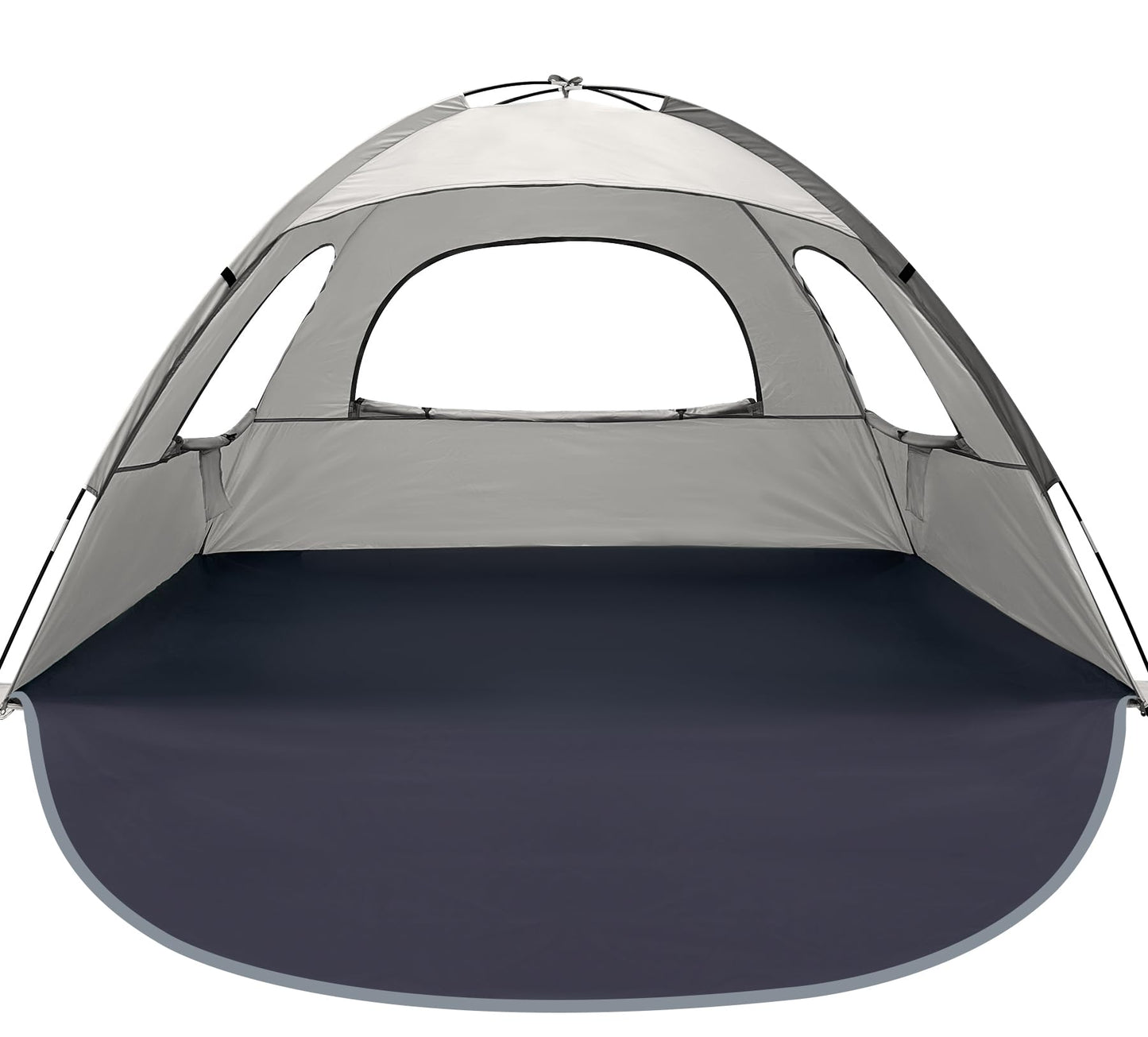 WhiteFang Beach Tent Anti-UV Portable Sun Shade Shelter for 3 Person, Extendable Floor with 3 Ventilating Mesh Windows Plus Carrying Bag, Stakes and Guy Lines (Baby's Breath)