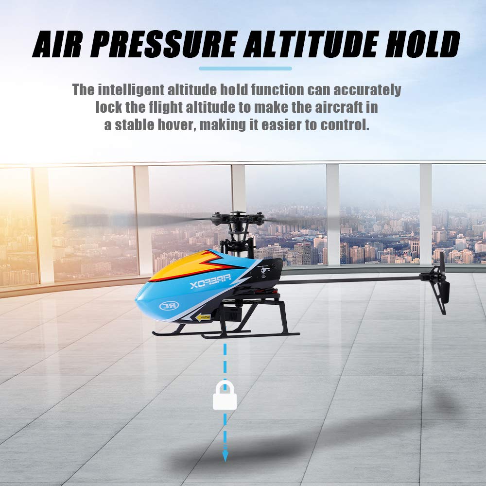 GoolRC C129 RC Helicopter for Adults, 4 Channel 2.4Ghz Remote Control Helicopter with 6-Axis Gyro, Aileronless RC Aircraft with Altitude Hold and 3 Batteries (Blue)