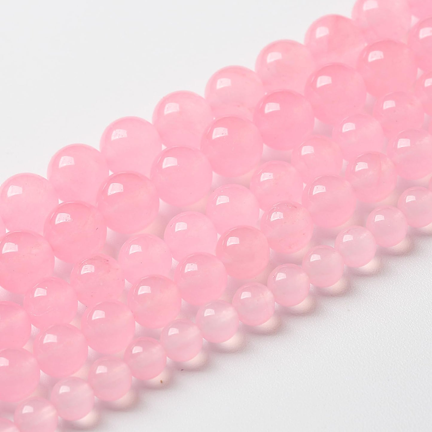10mm 36pcs Natural Light Pink Chalcedony Stone Beads for Jewelry Making Energy Healing Power Stone DIY Bracelet Necklace Accessories 15" (10mm, Light Pink Chalcedony)