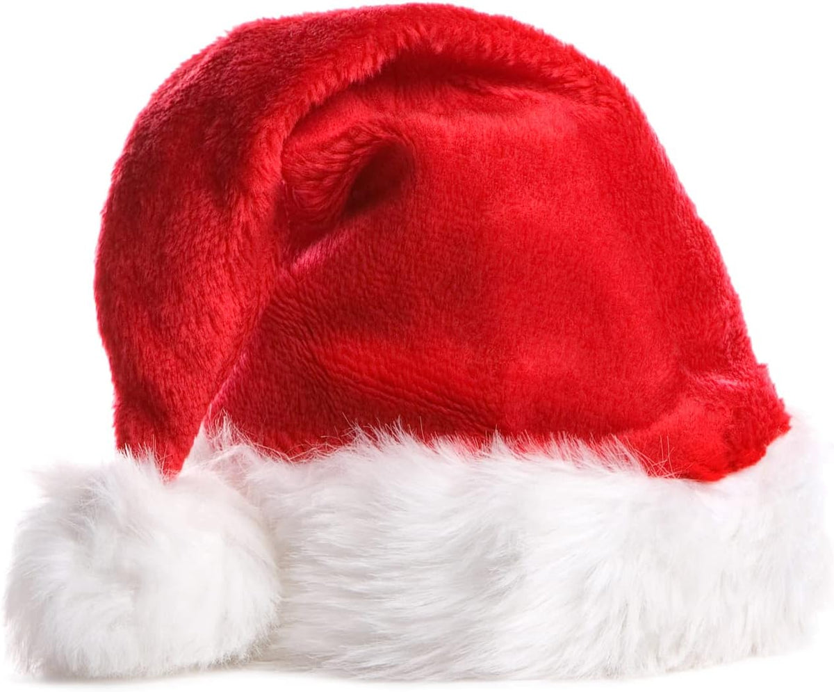 Berenlu Christmas Hat, Santa Hat, Xmas Holiday Hat for Adults, Touch Soft and Comfortable Velvet Thickened Santa Hats for Christmas New Year Holiday Party Supplies