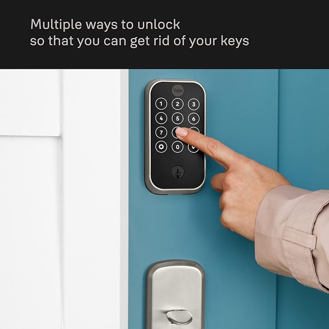 Yale Assure Lock 2 Touchscreen with Wi-Fi and Norwood Lever in Satin Nickel