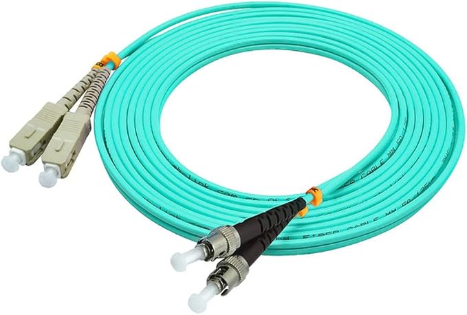 Jeirdus 100 Meters 328ft SC to ST Duplex 50/125 10G OM3 Multi-Mode Fiber Optic Cable Jumper Optical Patch Cord SC-ST