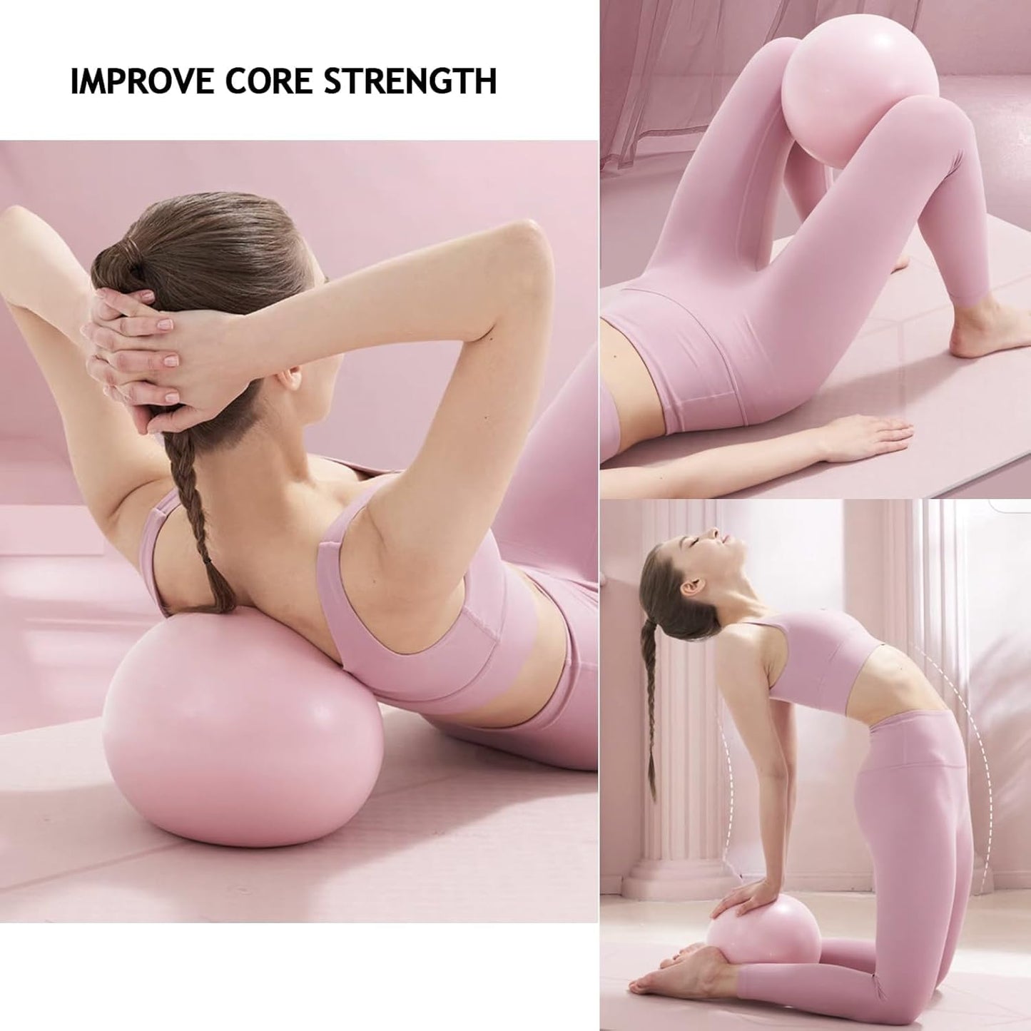 8Pcs Pilates Ring Set – Home Pilates Equipment for Women Kit with Magic Circle Pilates Ring and Ball Set, Resistance Bands & Massage Balls & Exercise Bands for Toning，Flexibility & Core Strength