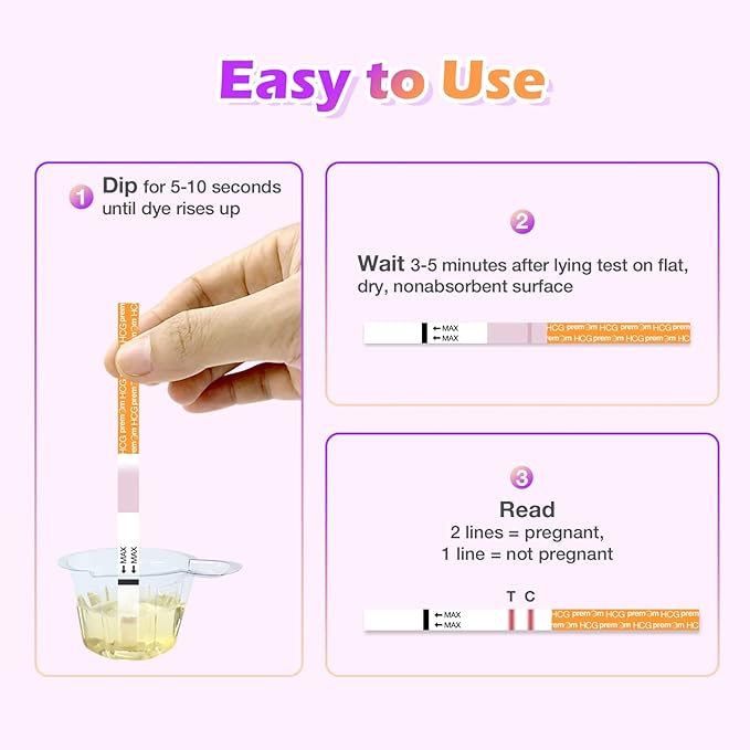 Premom Pregnancy Tests: hCG Strips 30 Pack + Pregnancy Test Stick 3 Pack Highly Accurate - Early Pregnancy Detection Kit for Rapid Results