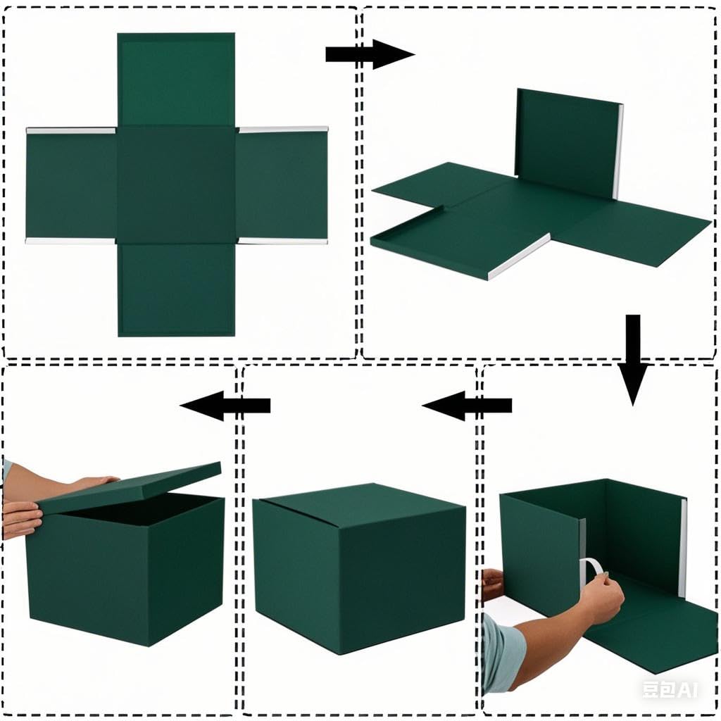 UoeRing 1Pcs Green Extra Large gift box with lids 16.5×13×8 Inches gift boxes for presents,Birthday Box (include Ribbon, Paper Shred Filler Gift Card & Envelopes)