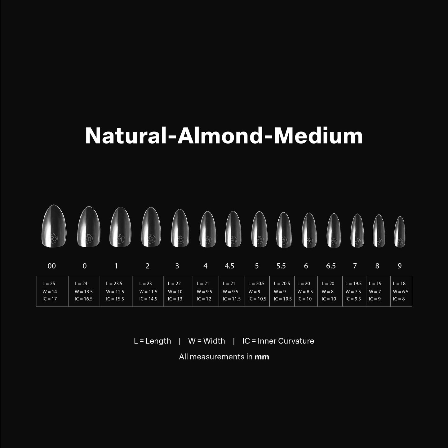 Apres Gel-X® Almond Box of Nail Tips | 280 Gel-X Tips, Soft Tips, 14 Sizes 00-9 | Half-sizes Included (Natural Almond Medium, 280 Count)