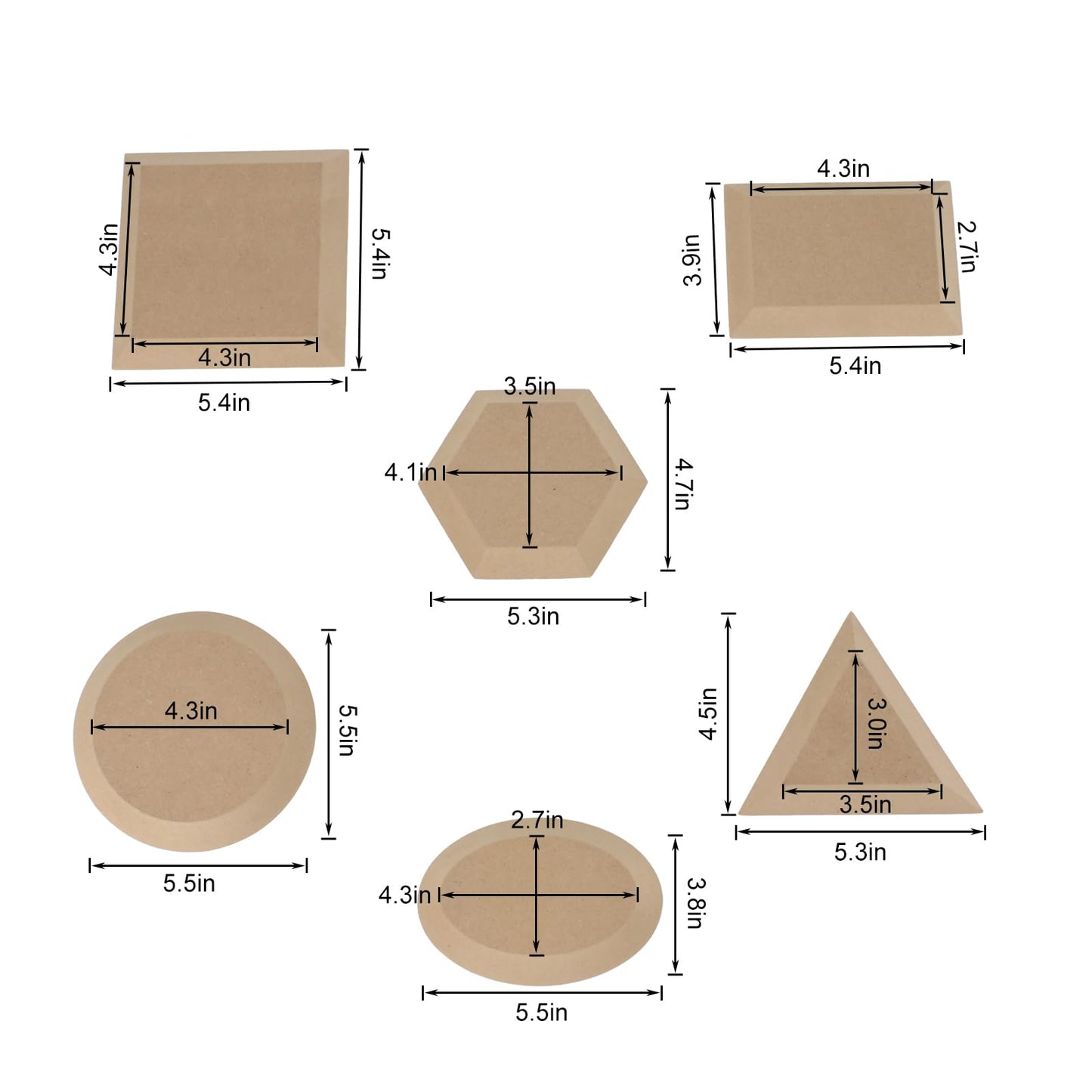 KVMORZE Ceramics Plate Forming Molds, Pottery Molds for Clay Pottery Handbuliding Plates, 6 Shapes Various Sizes Ceramics Pottery Tools and Supplies (6)