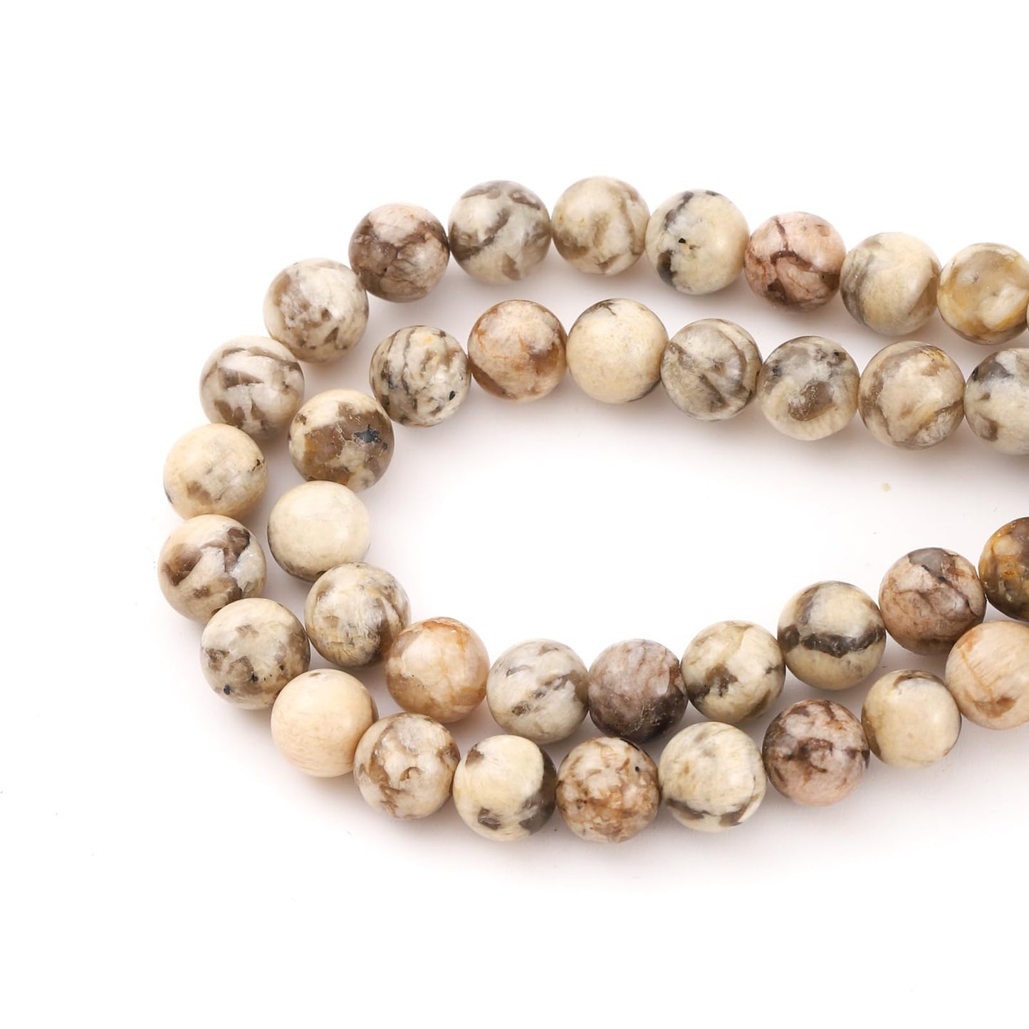 8mm 45pcs DIY Natural Feldspar Stone Beads Round Healing Crystal Gemstone Loose Beads for Jewelry Making Handmade Bracelet Necklace