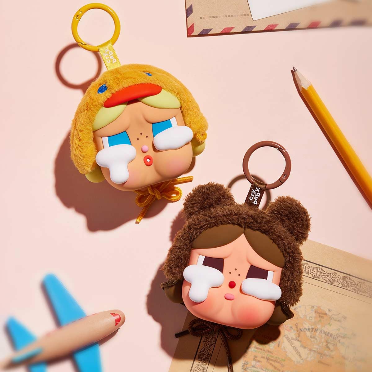 POP MART Crybaby Crying Again Series-Earphone Case (Duck You) Portable Earbuds Case for Apple, Samsung, JBL, Headphone Earbud Protective Carrying Case Bag