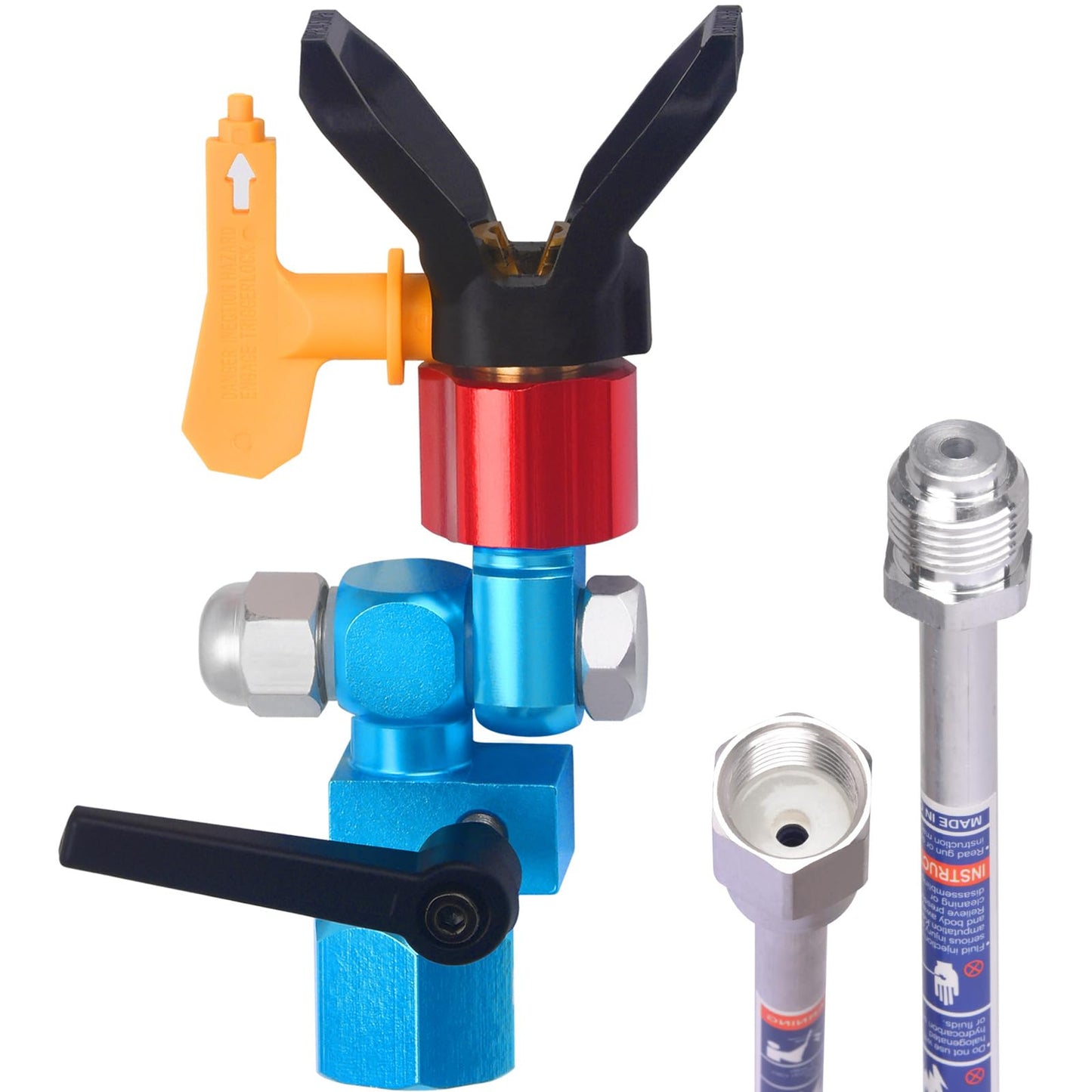 JWGJW Airless Spray Gun Guide Accessory Tool w/ 517 Tip 10 Inch Airless Extension Pole,Spray Guide Painting Tool for Graco Titan Airless Paint Sprayer Gun.