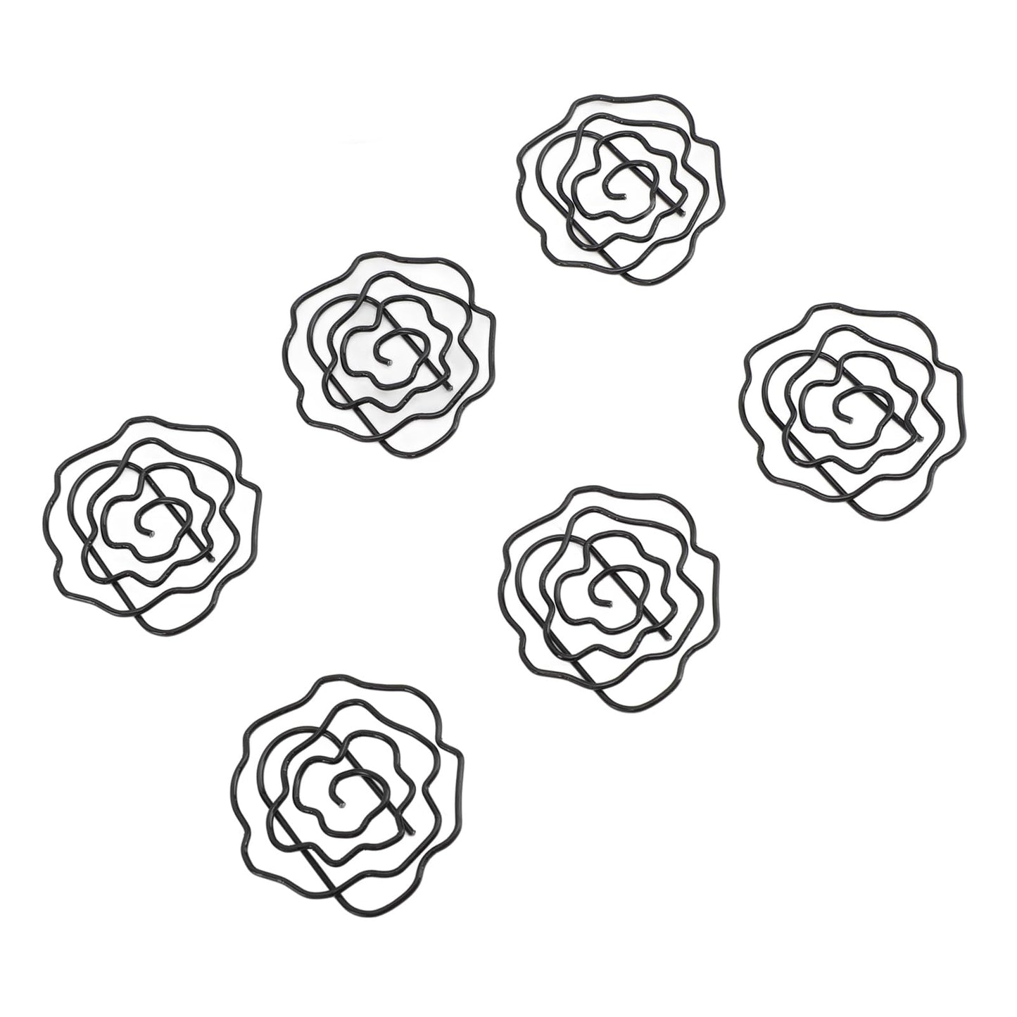 Paperclips Set, Metal Decorative Exquisite 50pcs Flower Paper Clips Cute for Office for Scrapbooking (Black)