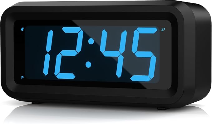 Alarm Clock,1.2'' LED,Cordless,Battery Powered,Snooze,Table-top/Wall-mount